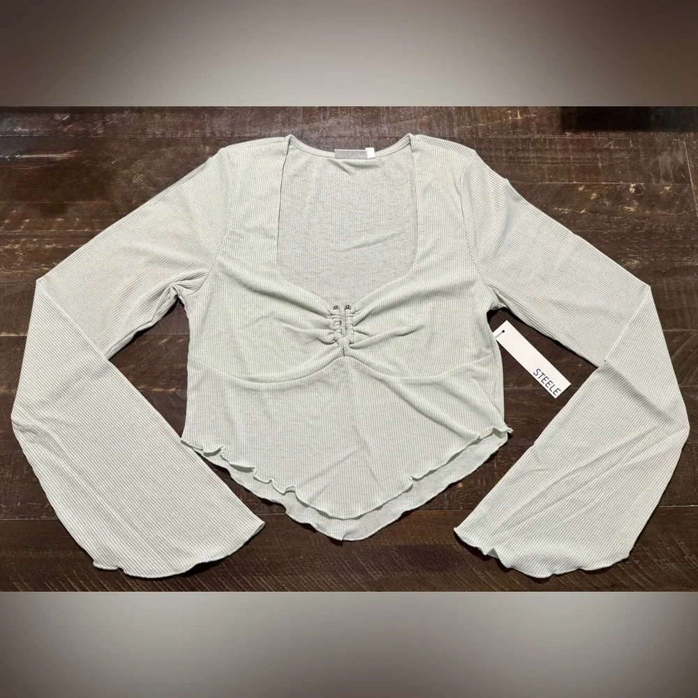 NWT Steele Urban Outfitters Harley Top Dusted Sage Sz M Summer Club Fest Party